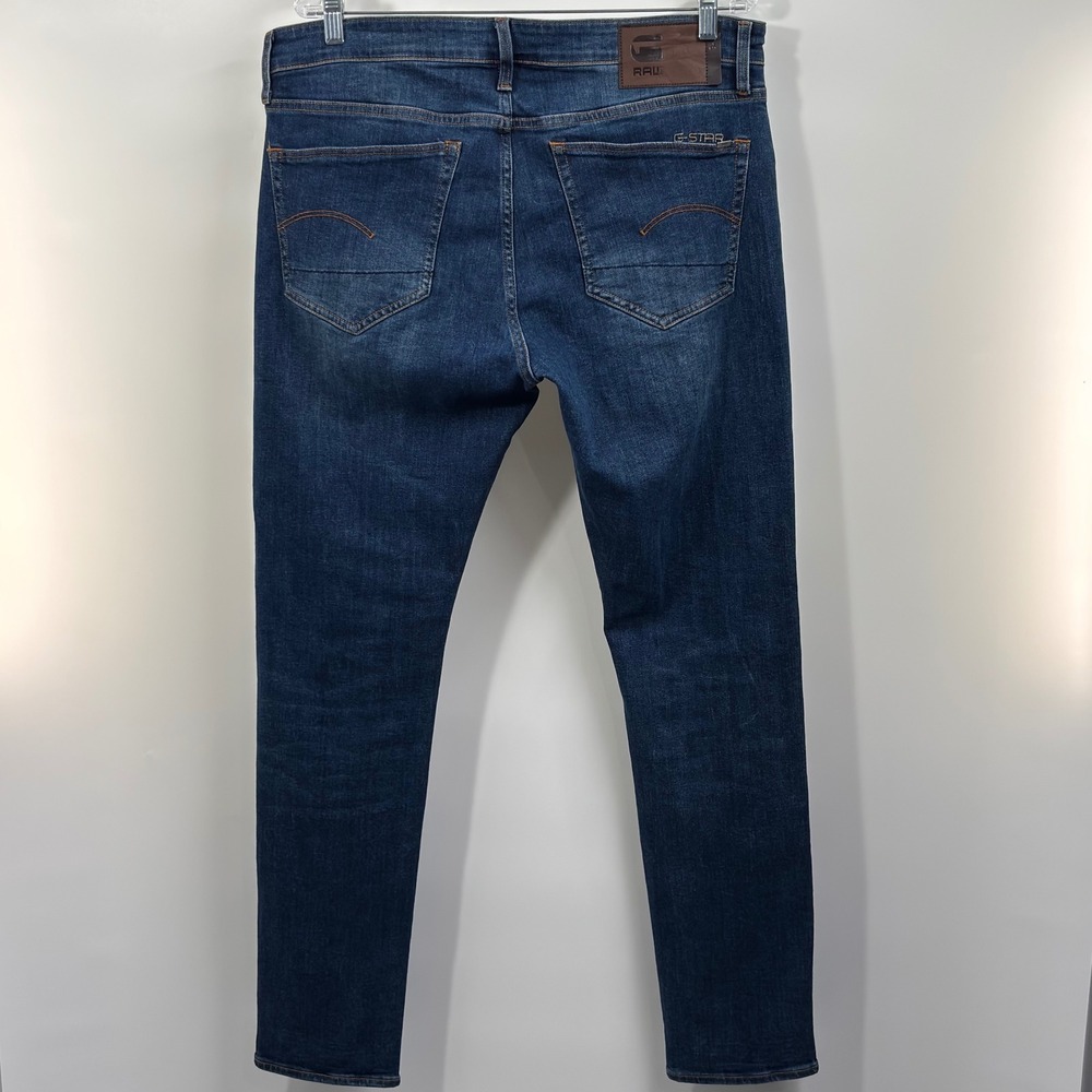 G-Star RAW 3301 Slim Jeans Mens 36x34 (Fit 36x32) Medium Wash Blue Denim Stretch - Picture 5 of 7